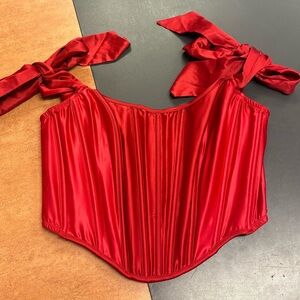 Victoria Secret Dream Angels Satin Bow Tied Corset Top